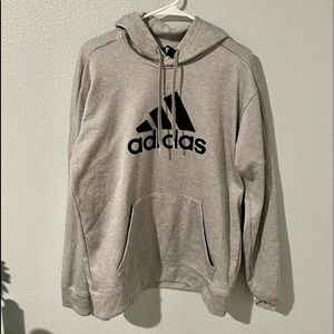 Adidas grey hoodie size medium with large logo